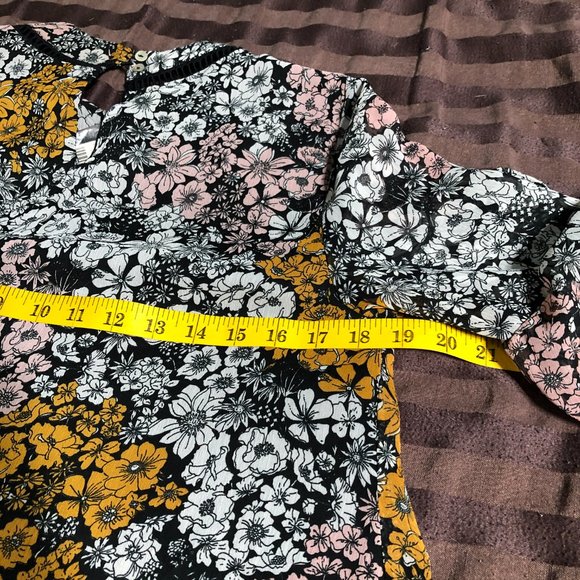 NWT-Ranna Gill Floral Mirror Flutter Sleeve Dress-Sz S - Picture 6 of 15